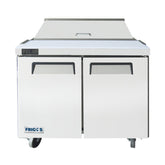 Frigos FGA-SPT-12P-36-MT 36" Two Door Mega Top Refrigerator Sandwich Prep Table (15) 1/6 Size Pans - FGA-SPT-12P-36-MT