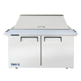 Frigos FGA-SPT-18P-48-MT 48" Two Door Mega Top Refrigerator Sandwich Prep Table (18) 1/6 size pans - FGA-SPT-18P-48-MT