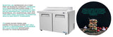 Frigos 60" Sandwich Prep Table Refrigerator, 2 Doors, Stainless Steel Floor