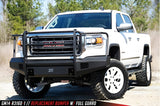 Fab Fours GMC Sierra 1500 2014-2015 Black Steel Elite Front Bumper Full Guard with Tow Hooks - GS14-R3160-1