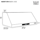 Kucht Professional 48" Under Cabinet Range Hood 1,200 CFM in Stainless Steel - KRH4820A