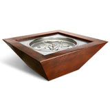 HPC Fire Sedona Hammered Copper Square Gas Fire Bowl - SEDO40-MLFPK-LP