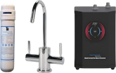 AquaNuTech Digital Instant Hot Water Dispenser with Contemporary Hot/Cold Faucet & Filtration New - HTF-HC2400-CH
