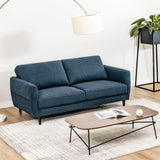 Costway Loveseat Sofa 72" Modern Upholstered Fabric Couch with Solid Wood Frame New - Navy HV10186WL-12NY