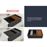 Bocchi 33" Matte Black Apron-Front Workstation Granite Composite Kitchen Sink - 1600-504-0120