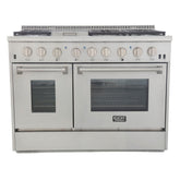 Kucht Professional 48 in. 6.7 cu ft. Propane Gas Range with Silver Knobs - KRG4804U/LP-S