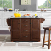 Crosley Eleanor 51.50 Inch Stainless Steel Top Kitchen Island Mahogany - KF30172A