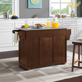 Crosley Eleanor 51.50 Inch Stainless Steel Top Kitchen Island Mahogany - KF30172A