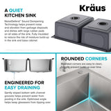 KRAUS 33” Topmount Double Bowl Stainless Steel Kitchen Sink - KHT632-33