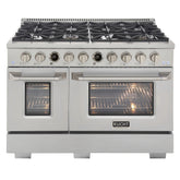 Kucht 48" 6.7 cu. ft. 8 Burner Propane Gas Dual Fuel Range in Stainless Steel with Digital Thermostat - KXP48-SS/LP