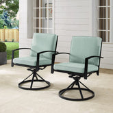 Crosley Kaplan 2pc Outdoor Metal Dining Swivel Chair Set - KO60026BZ