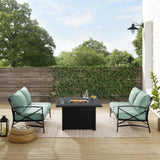 Crosley Kaplan 91 Inch 3pc Outdoor Metal Conversation Set W/Fire Table -KO60038BZ