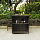 Crosley Palm Harbor 39 Inch 3pc Outdoor Wicker Bar Set Brown - KO70009BR