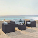 Crosley Biscayne 123.50 Inch 5pc Outdoor Wicker Conversation Set - KO70110BR