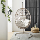 Crosley Cleo Indoor/Outdoor 42 Inch Wicker Hanging Egg Chair Sand - KO70230LB