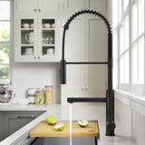 KRAUS Artec Pro Commercial Style Single Handle Kitchen Faucet with Pot Filler in Matte Black - KPF-1604MB