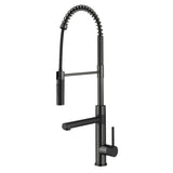 KRAUS Artec Pro Commercial Style Single Handle Kitchen Faucet with Pot Filler in Matte Black / Spot Free Black Stainless Steel - KPF-1604MBSFSB