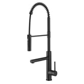 KRAUS Artec Pro Commercial Style Single Handle Kitchen Faucet with Pot Filler in Matte Black - KPF-1604MB