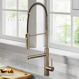 KRAUS Artec Pro Commercial Style Single Handle Kitchen Faucet with Pot Filler in Spot Free Antique Champagne Bronze