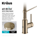 KRAUS Bolden Touchless Pull-Down Single Handle Faucet in Spot Free Antique Champagne Bronze - KSF-1610SFACB