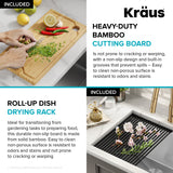 KRAUS Kore 23" Undermount Workstation 16 Gauge Laundry Utility Sink with Accessories - KWU100-23L