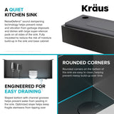 KRAUS Kore Workstation 33" Farmhouse Modern Flat Apron Front 16 Gauge Single Bowl Kitchen Sink in PVD Gunmetal - KWF410-33/PGM