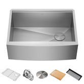 KRAUS Kore 27" Apron Front Workstation 16 Gauge Stainless Steel Kitchen Sink - KWF210-27