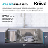 KRAUS Kore 33" 16 Gauge Farmhouse Workstation Kitchen Sink - KWF210-33