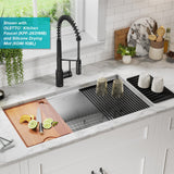KRAUS Kore 36" Undermount Workstation 16 Gauge Stainless Steel Single Bowl Kitchen Sink with Accessories - KWU110-36