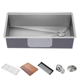 KRAUS Kore 36" Undermount Workstation 16 Gauge Stainless Steel Single Bowl Kitchen Sink with Accessories - KWU110-36