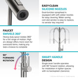 KRAUS Oletto Commercial Style Pull-Down Single Handle Kitchen Faucet in Brushed Brass - KPF-2631BB