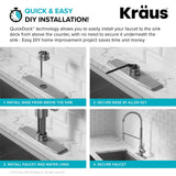 KRAUS Oletto Commercial Style Pull-Down Single Handle Kitchen Faucet in Brushed Brass - KPF-2631BB