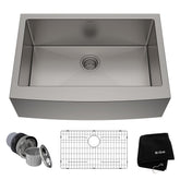 KRAUS Standart PRO 30" 16 Gauge Single Bowl Stainless Steel Farmhouse Kitchen Sink - KHF200-30