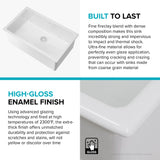 KRAUS Turino 30" Drop-In or Undermount Fireclay Kitchen Sink with Thick Mounting Deck in Gloss White - KFD1-30GWH
