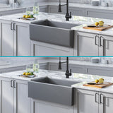KRAUS Turino 33" Reversible Apron Front Fireclay Kitchen Sink in Matte Grey - KFR1-33MGR