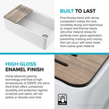 KRAUS Turino Workstation 33" Reversible Apron Front Fireclay Kitchen Sink with Accessories in Gloss White - KFR4-33GWH