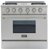 Kucht Professional 36 in. 5.2 cu ft. Propane Gas Range with Griddle and Silver Knobs - KRG3609U/LP-S