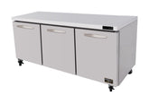 Kool-It KUCR-72-3 | 72" Wide 3 Door Undercounter Refrigerator - KUCR-72-3