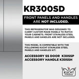 Kucht 30 Inch 16 cu. ft. Custom Panel Refrigerator, Counter Depth - KR300SD