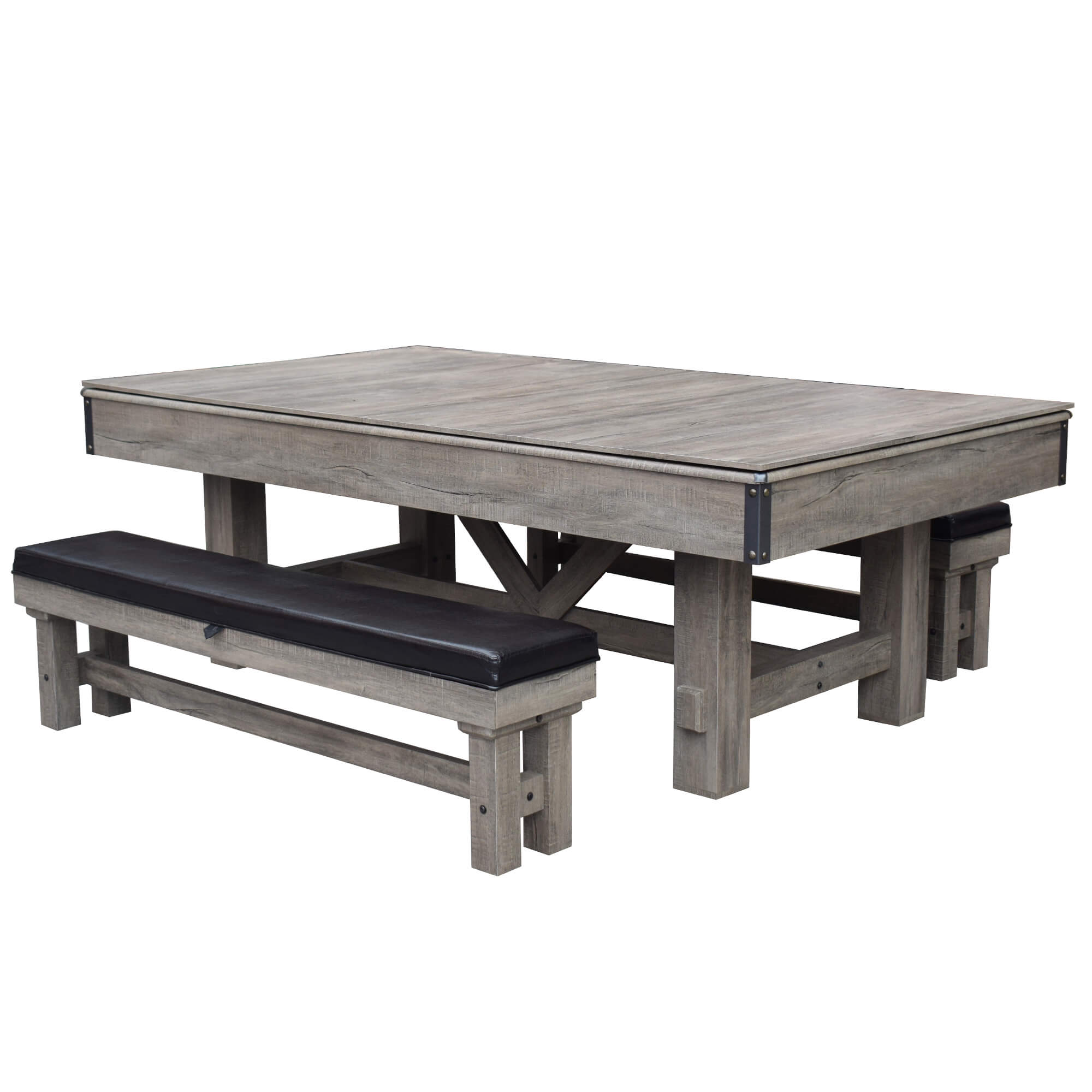 Hathaway Logan 7ft Multi Game Pool Dining Table with Benches - BG50348