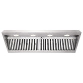 Range Hood Insert 60 Inch, 1200 CFM Built-in Kitchen Hood with 4 Speeds, Ultra-Quiet Stainless Steel Ducted Vent Hood Insert with Dimmable LED Lights and Dishwasher Safe Filter - NX-19IL-60-Warm White