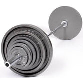 TROY USA by Troy OSS-300 Olympic 300lb Weight Set Gray Plates with Chrome Bar - OSS-300