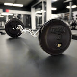 TROY Pro Style Rubber Encased Curl Barbell Set (20-110 lb) - RUFC-020-110R