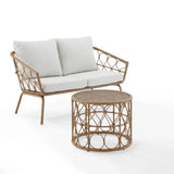 Crosley Juniper 2pc Outdoor Wicker Conversation Set Creme and Natural - CO7371NA-CR