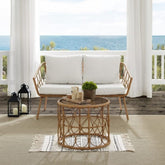 Crosley Juniper 2pc Outdoor Wicker Conversation Set Creme and Natural - CO7371NA-CR