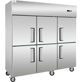 Chef AAA 72" Commercial Reach-In Freezer with 6 Solid Half Doors - SCD-660F