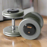 Troy Pro-Style Gray Dumbbell Sets Rubber End Caps 32mm Contoured Handle - HFDC-R