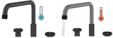 KRAUS Urbix Industrial Bridge Faucet in Color-Changing Matte Black to Grey - KPF-3125MBGRCC