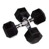 Troy USA Sports by Troy Rubber Hex Dumbbell Set with Rack - VERTPAC-HDR30G