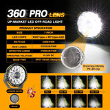 Auxbeam (2pcs/4pcs set) 7 Inch 230W 33332LM 360-PRO Series Custom Lens Offroad LED Driving Lights for 2008 Chevy Silverado 1500 Chevy Silverado 2500 3500 - GP00008379